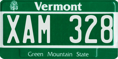 VT license plate XAM328