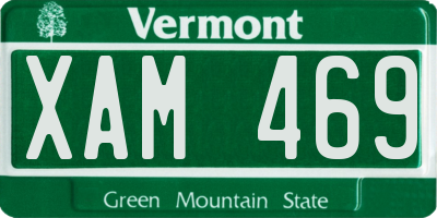 VT license plate XAM469