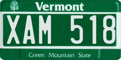 VT license plate XAM518