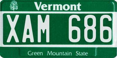 VT license plate XAM686