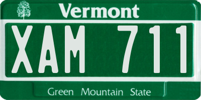 VT license plate XAM711