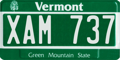 VT license plate XAM737