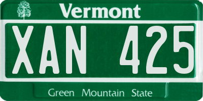 VT license plate XAN425