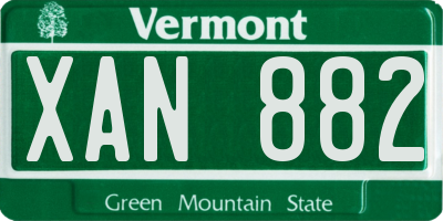 VT license plate XAN882