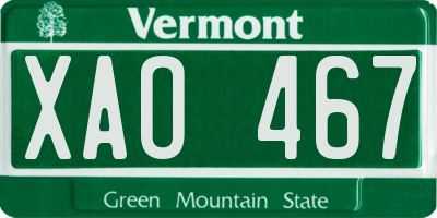 VT license plate XAO467