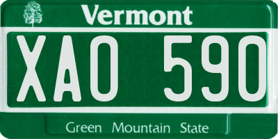 VT license plate XAO590