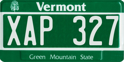 VT license plate XAP327