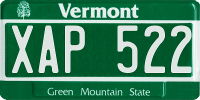 VT license plate XAP522