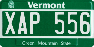 VT license plate XAP556
