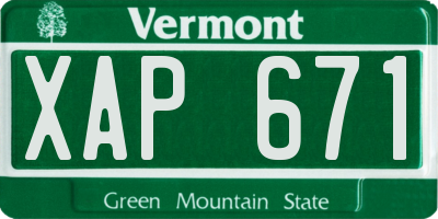 VT license plate XAP671