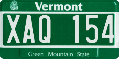 VT license plate XAQ154