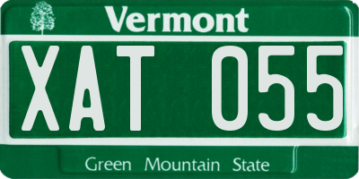 VT license plate XAT055