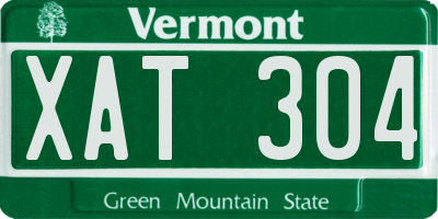 VT license plate XAT304