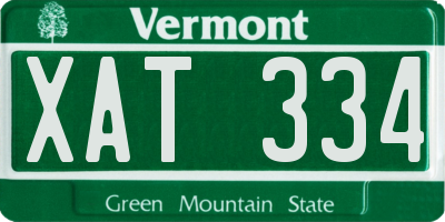 VT license plate XAT334
