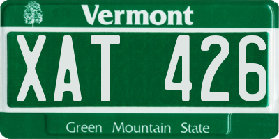 VT license plate XAT426