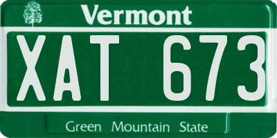 VT license plate XAT673