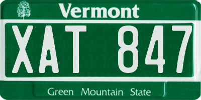 VT license plate XAT847