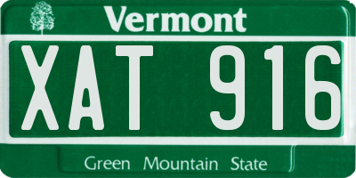 VT license plate XAT916