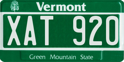 VT license plate XAT920