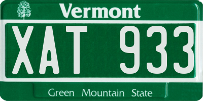 VT license plate XAT933