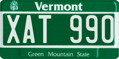 VT license plate XAT990