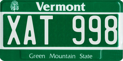 VT license plate XAT998