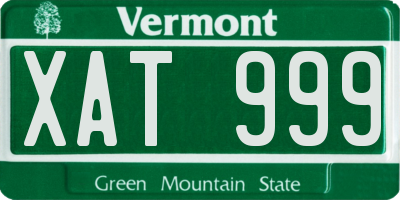 VT license plate XAT999