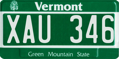 VT license plate XAU346