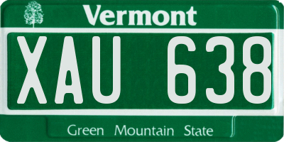 VT license plate XAU638