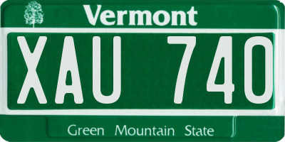 VT license plate XAU740