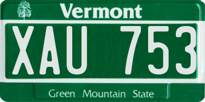 VT license plate XAU753