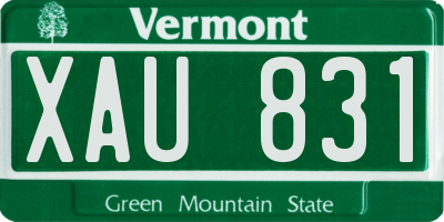 VT license plate XAU831