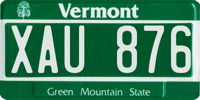 VT license plate XAU876