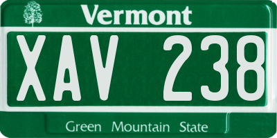VT license plate XAV238