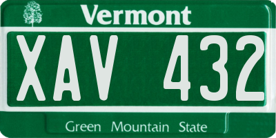 VT license plate XAV432