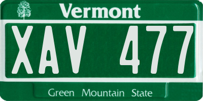 VT license plate XAV477