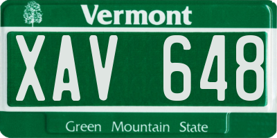 VT license plate XAV648