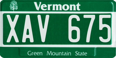 VT license plate XAV675