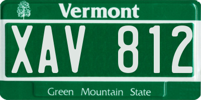 VT license plate XAV812