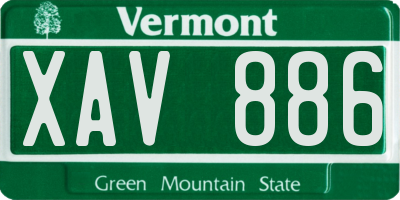 VT license plate XAV886