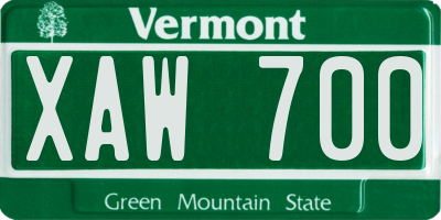 VT license plate XAW700