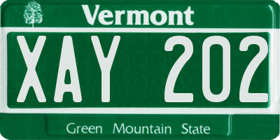 VT license plate XAY202
