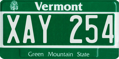VT license plate XAY254