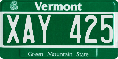 VT license plate XAY425
