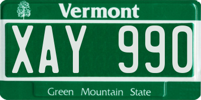 VT license plate XAY990