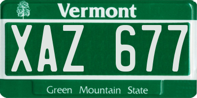 VT license plate XAZ677