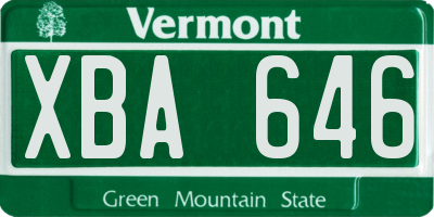 VT license plate XBA646
