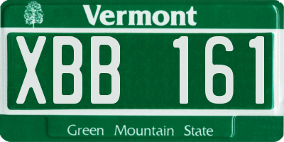 VT license plate XBB161