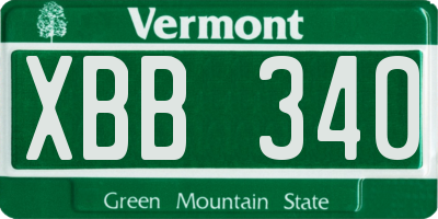 VT license plate XBB340
