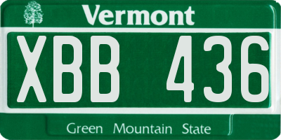 VT license plate XBB436